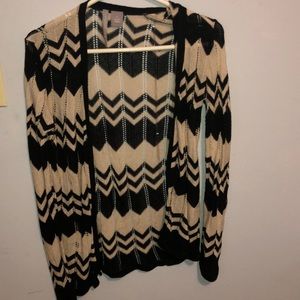 black and beige cardigan